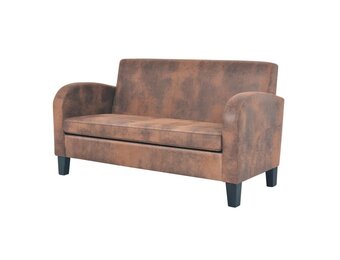 vidaXL Tweezitsbank Kunstsuède Bruin - 60% Korting