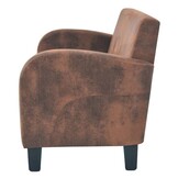 vidaXL Tweezitsbank Kunstsuède Bruin - 60% Korting