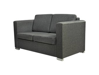 vidaXL Tweezitsbank Stof Donkergrijs - Nu 55% Korting!