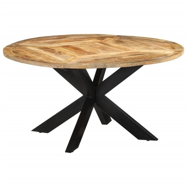 vidaXL Eettafel - Massief Mangohout & Zwart Frame - 30% Korting!
