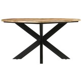 vidaXL Eettafel - Massief Mangohout & Zwart Frame - 30% Korting!