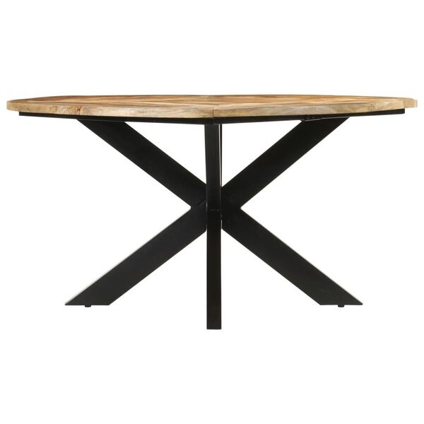 vidaXL Eettafel - Massief Mangohout & Zwart Frame - 30% Korting!