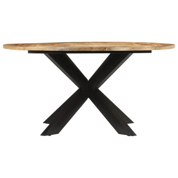vidaXL Eettafel - Massief Mangohout & Zwart Frame - 30% Korting!