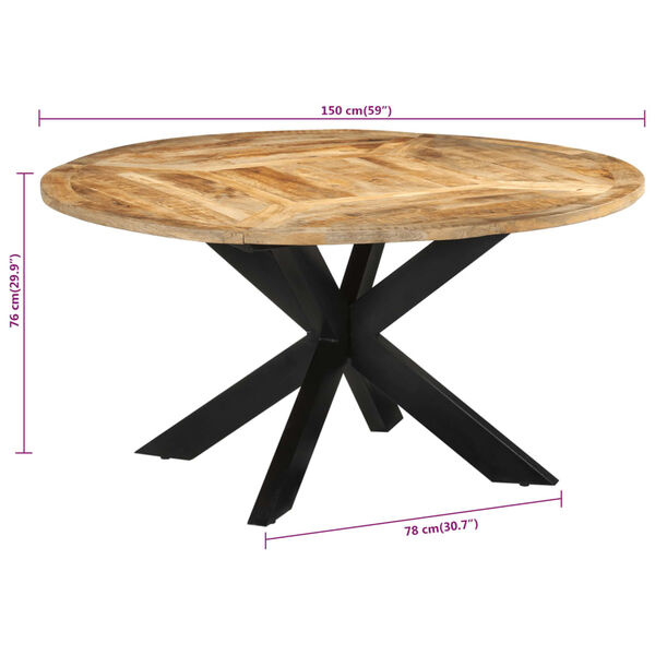 vidaXL Eettafel - Massief Mangohout & Zwart Frame - 30% Korting!