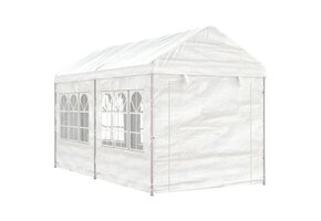 vidaXL Prieel met dak & zijwanden - Wit - 35% Korting!