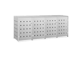 vidaXL Containerberging 4x 240L RVS - 35% Korting!