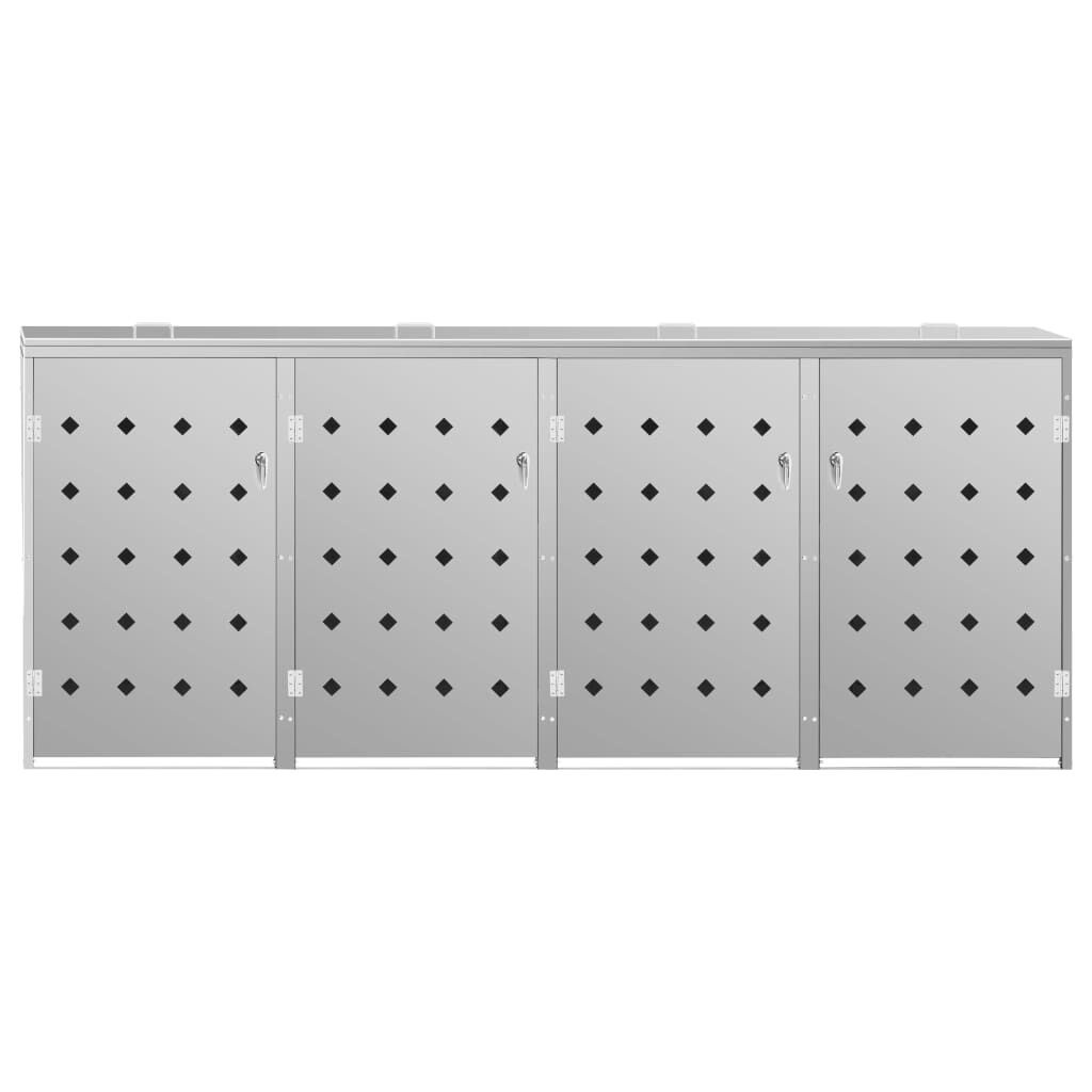 vidaXL Containerberging 4x 240L RVS - 35% Korting!