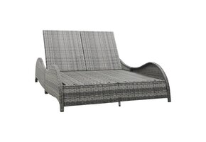 vidaXL Ligbed Tweepersoons Poly Rattan Antraciet - 35% Korting!