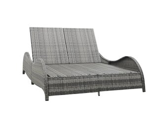 vidaXL Ligbed Tweepersoons Poly Rattan Antraciet - 35% Korting!
