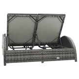 vidaXL Ligbed Tweepersoons Poly Rattan Antraciet - 35% Korting!