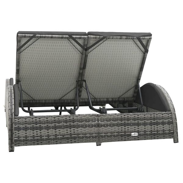 vidaXL Ligbed Tweepersoons Poly Rattan Antraciet - 35% Korting!