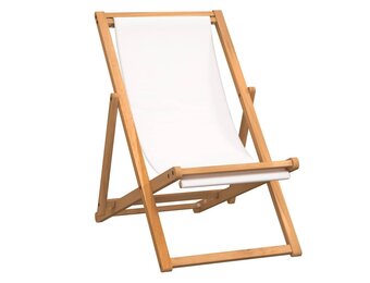 VidaXL Teakhouten Ligstoel (Crème/Bruin) - 35% Korting!