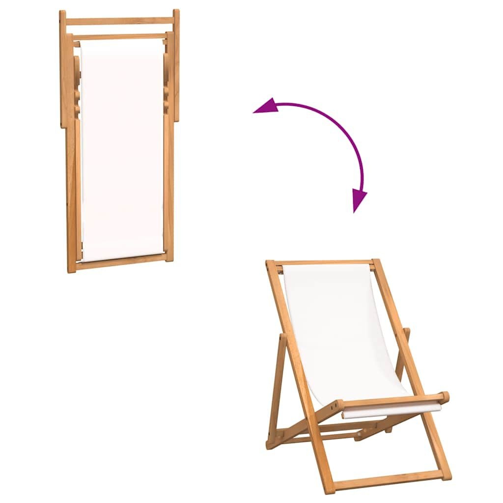 VidaXL Teakhouten Ligstoel (Crème/Bruin) - 35% Korting!