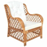 VidaXL Rattan Stoel met Kussen - 47% Korting! Natuurlijk & Comfortabel