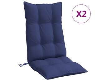 vidaXL Stoelkussens Hoge Rug Oxford Stof Marineblauw - 57% Korting!