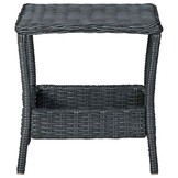 vidaXL Tuintafel Poly Rattan Donkergrijs (45x45x46,5 cm) - 53% Korting!