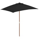 vidaXL Parasol Hout 150x200cm Zwart - 60% Korting!