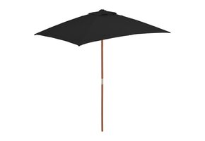 vidaXL Parasol Hout 150x200cm Zwart - 60% Korting!