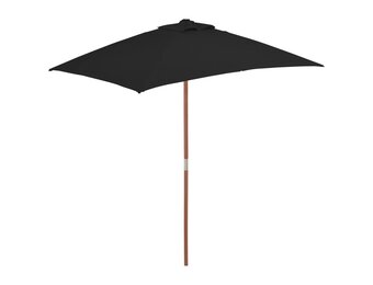vidaXL Parasol Hout 150x200cm Zwart - 60% Korting!