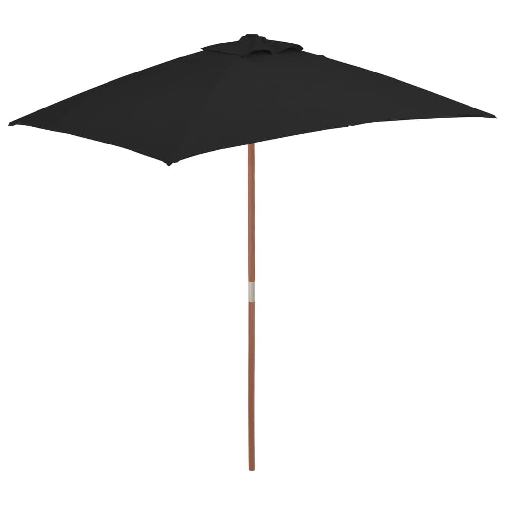 vidaXL Parasol Hout 150x200cm Zwart - 60% Korting!