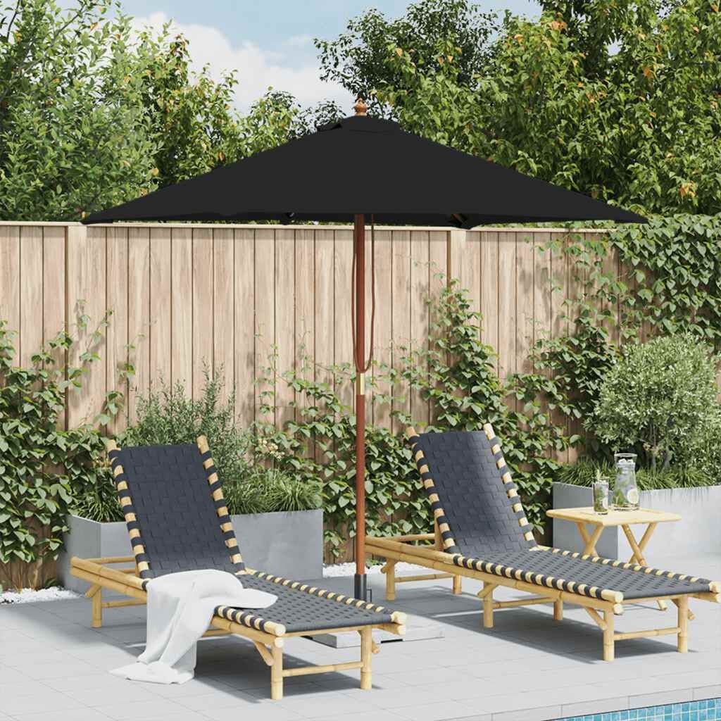 vidaXL Parasol Hout 150x200cm Zwart - 60% Korting!