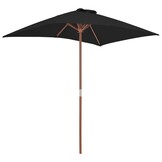 vidaXL Parasol Hout 150x200cm Zwart - 60% Korting!