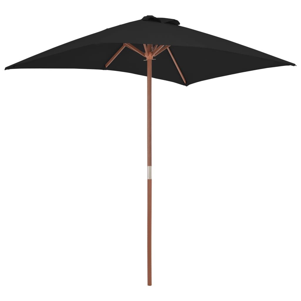 vidaXL Parasol Hout 150x200cm Zwart - 60% Korting!
