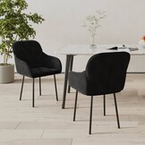 VidaXL Eetkamerstoelen Fluweel Zwart (2 stuks) - 42% Korting