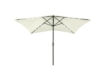 vidaXL Parasol met LED's (2x3m, zandkleurig) - Nu 76% korting!