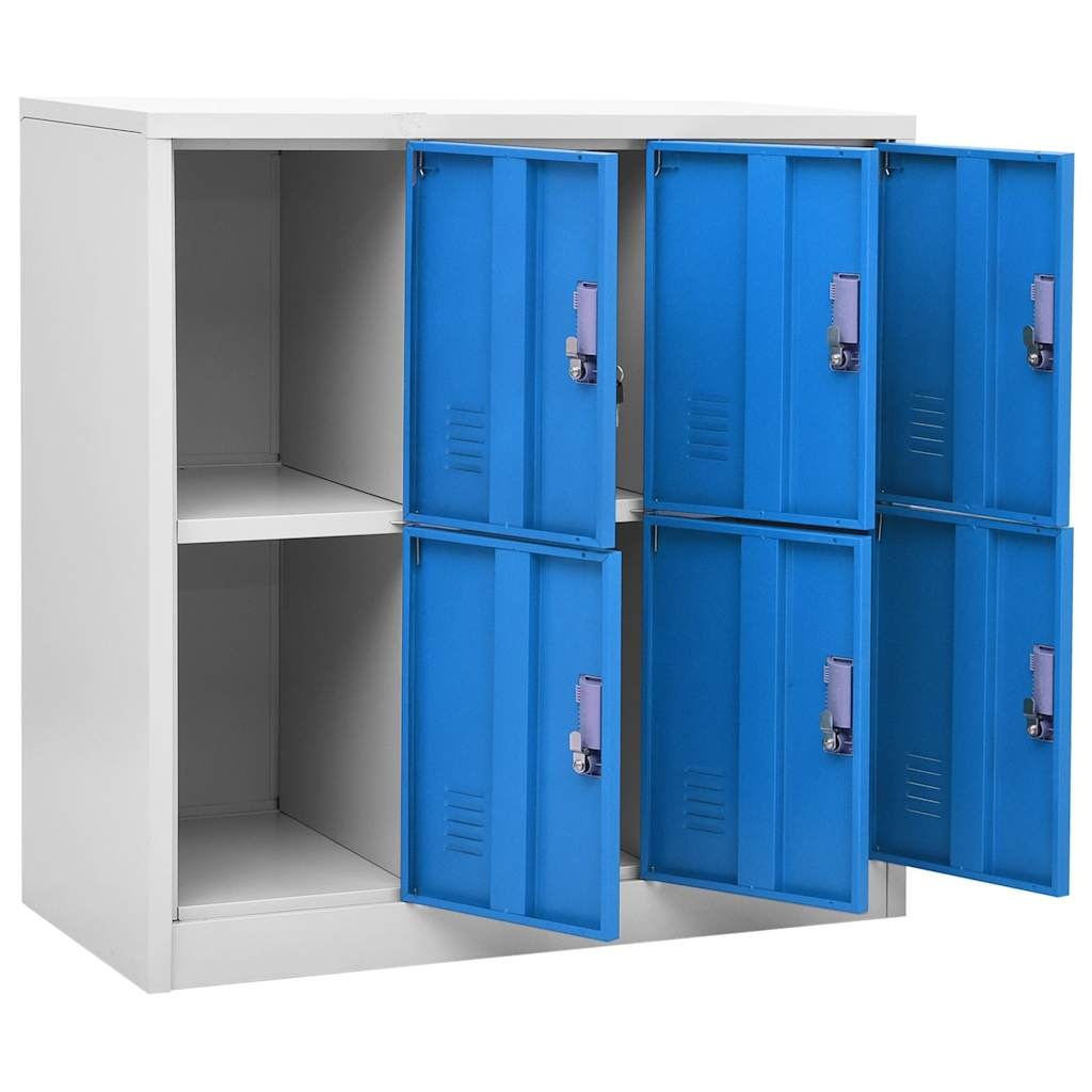 vidaXL Lockerkast Staal 90x45x92,5cm (Lichtgrijs/Blauw) - 47% Korting!