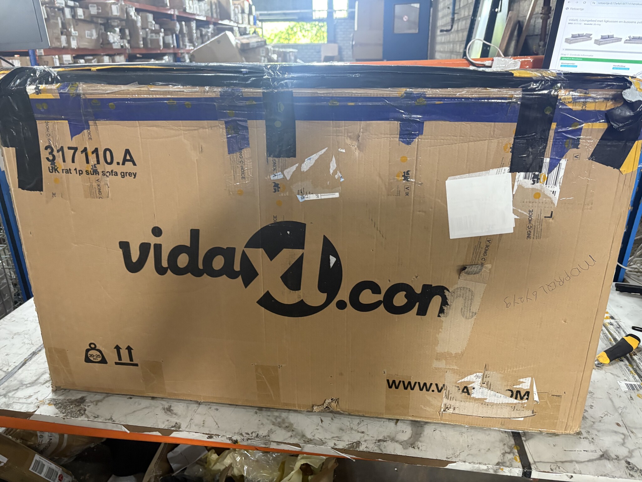 VidaXL Loungebed Poly Rattan Grijs - 74% Korting!