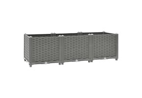 vidaXL Verhoogde Plantenbak 120x40x38 cm - Lichtgrijs - 41% Korting