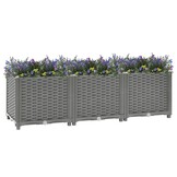 vidaXL Verhoogde Plantenbak 120x40x38 cm - Lichtgrijs - 41% Korting