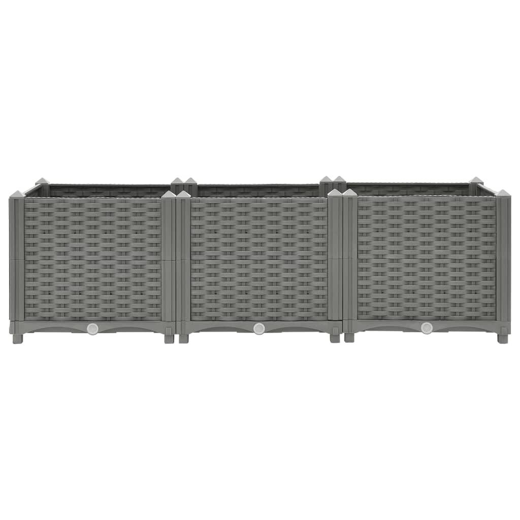 vidaXL Verhoogde Plantenbak 120x40x38 cm - Lichtgrijs - 41% Korting