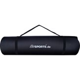 Fitnessmat Sportmat met draagriem - 185x100x1cm Zwart - Nu 65% Korting!