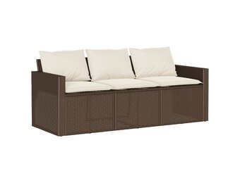vidaXL 3-zits Tuinbank Poly Rattan Bruin - 53% Korting!