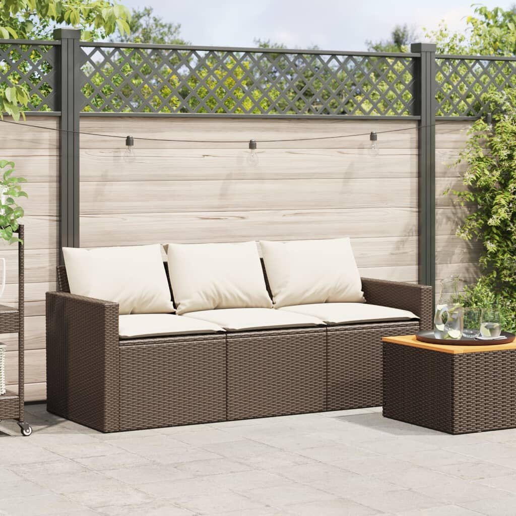 vidaXL 3-zits Tuinbank Poly Rattan Bruin - 53% Korting!