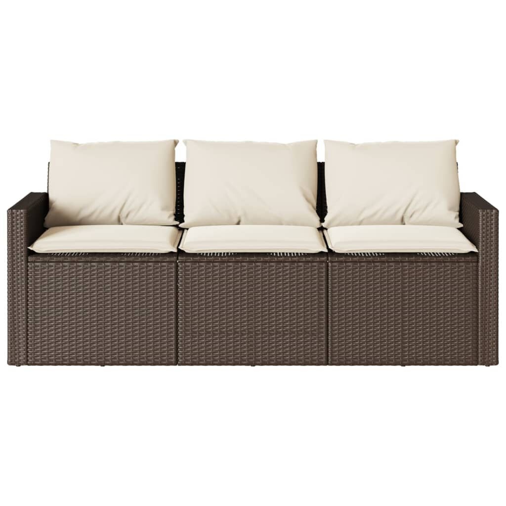 vidaXL 3-zits Tuinbank Poly Rattan Bruin - 53% Korting!