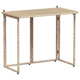 vidaXL Tuintafel Inklapbaar Poly Rattan Beige - 62% Korting!