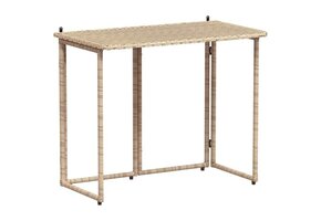 vidaXL Tuintafel Inklapbaar Poly Rattan Beige - 62% Korting!