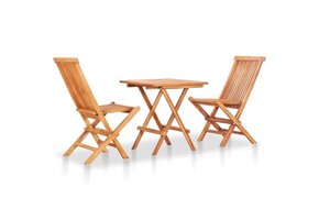 vidaXL 3-delige Bistroset Teakhout - 47% Korting!
