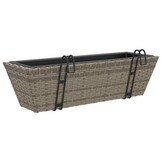 vidaXL Plantenbakken 2 st. Poly Rattan Grijs (54% korting)