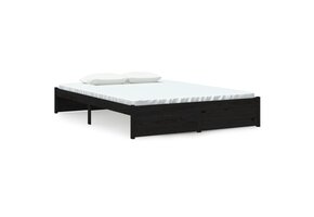 vidaXL Bedframe Zwart Massief Hout 140x190cm - 64% Korting!