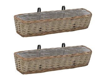vidaXL Balkonbakken Wicker 2 st. - 67% korting