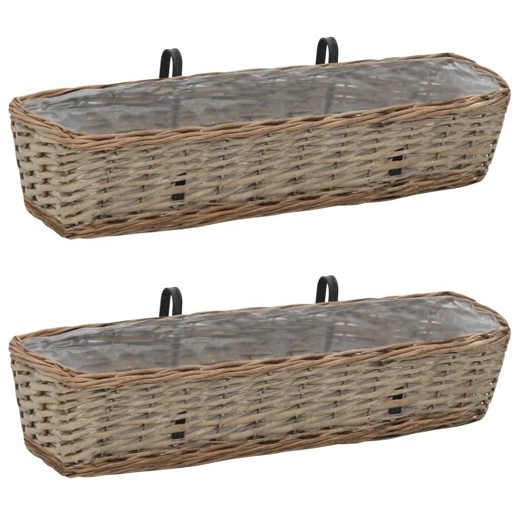 vidaXL Balkonbakken Wicker 2 st. - 67% korting