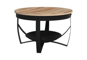 VidaXL Salontafel Ruw Mangohout Ø 68x43 cm - Nu 60% Korting!