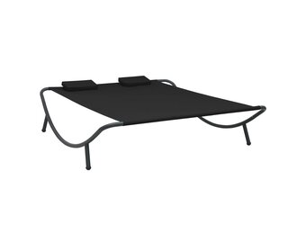 vidaXL Loungebed stof zwart - 42% Korting!