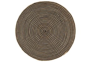 vidaXL Vloerkleed Jute Spiraal Zwart 120cm - 67% Korting!