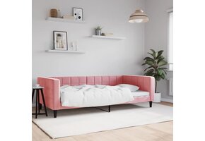 vidaXL Slaapbank Fluweel Roze - 100x200 cm - 37% Korting!