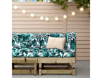 vidaXL Hoekbank Grenenhout & Kussens - 53% Korting